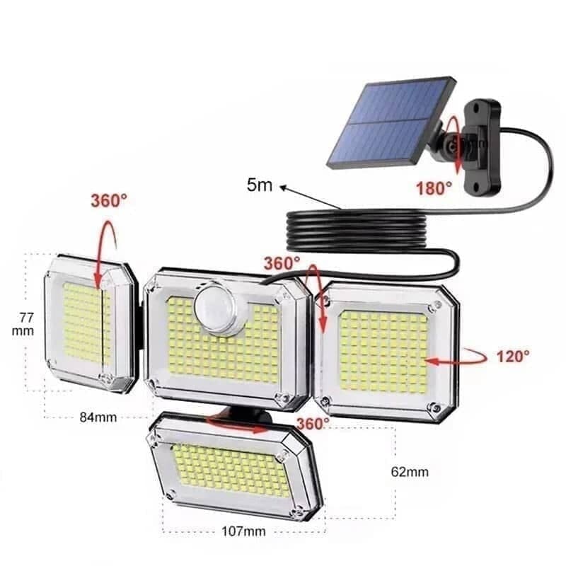 Lampe extérieur détecteur de mouvement - Lampe solaire 270°